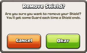 Shield Removal Message